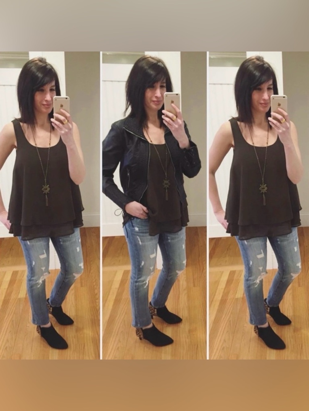 Umgee Olive Green Layered Tank